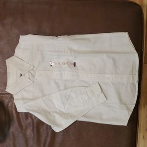 Boys white button down long sleeve shirt